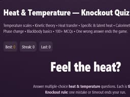 Physics: Heat Temperatuie Quiz